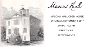 Masons' Hall Open House, September 9, 2017
